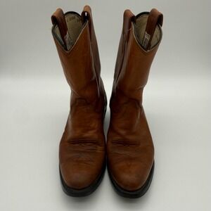 Vintage Olathe Cowboy Boots Men's 41 10048-2030Brown Leather Made in USA Western
